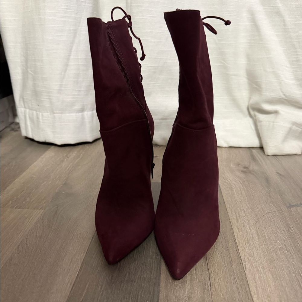 Aldo Burgundy Suede Ankle Booties – Size 9